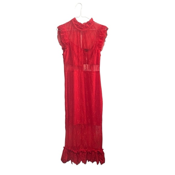 Endless Rose Red Body Con Lace Dress, New with Tags, Size Large - Picture 2 of 6